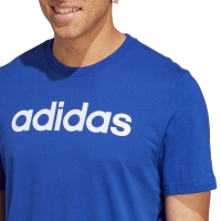 Adidas Essentials Single Jersey Linear Embroidered Logo Blue IC9279