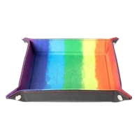 Asmodee Fold Up Velvet Dice Tray: Watercolour Rainbow