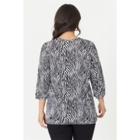 Be You Zebra Print Collar Jersey Top