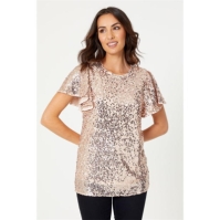 Be You Sequin Angel Sleeve Top