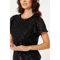 Be You Sequin Angel Sleeve Top