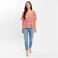 Be You Square Neck Puff Slv Top