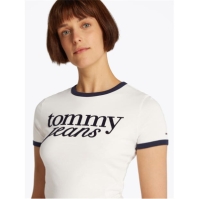 Tricou Blug Tommy TJW SLIM SH SCRIPT RINGR EXT Tommy Jeans