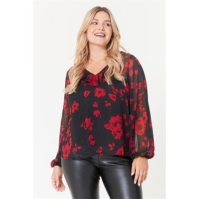 Be You Ruffle Neck Floral Blouse