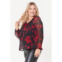 Be You Ruffle Neck Floral Blouse