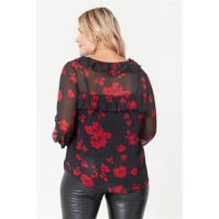 Be You Ruffle Neck Floral Blouse