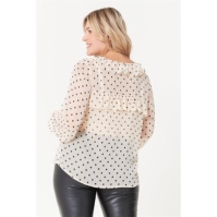 Be You You Ruffle Neck Spot Blouse