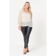 Be You You Ruffle Neck Spot Blouse