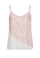 Chiffon Top 2-lagig V-Neck Blumen Print Cloud5ive