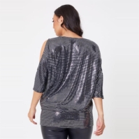 Be You Glitter Cold Shoulder Top