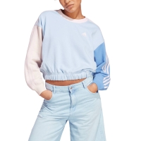 Bluza trening adidas Essentials 3-Stripes Crop 's blue and pink IC9873 dama