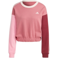 Bluza trening Adidas Essentials 3-Stripes Crop pink IC9875