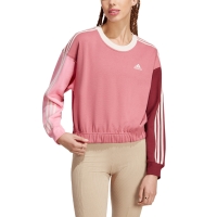 Bluza trening Adidas Essentials 3-Stripes Crop pink IC9875