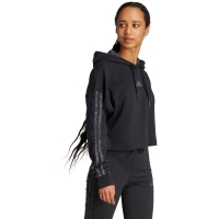 Bluza trening Hanorac 's adidas Essentials 3 Stripes Print French Terry black JC6244 dama