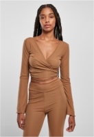 Cropped Rib Wrapped Longsleeve dama Urban Classics