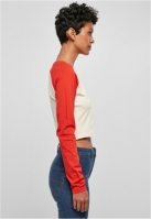 Organic Cropped Retro Baseball Longsleeve dama Urban Classics