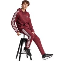 Bluza Pantalon men's adidas Essentials 3-Stripes Tapered Cuff burgundy JG5951