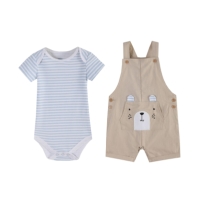 Hello World Boy Animal Dungaree and Bodysuit bebelus