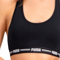 Puma Racer Back Top 1P Hang 's Sports Bra Black 907862 04 dama