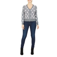 Mela London Mela London Grey Buttoned Down Spot Cardigan