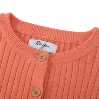 Studio Younger Ribbed Cardigan Coral fetita