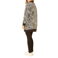 Yumi Yumi Black Zebra And Leopard Knitted Cardigan