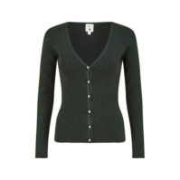 Yumi Yumi Green Lurex Sparkle Button Cardigan