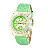 Ceas QUARTZ CHRONOTECH CT7284S-07 pentru Femei transparent verde argintiu