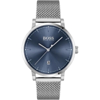 Ceas QUARTZ MAN BOSS 1513809 argintiu albastru