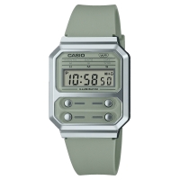 Ceas QUARTZ Unisex CASIO A100WEF-3AEF argintiu verde