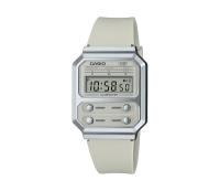 Ceas QUARTZ Unisex CASIO A100WEF-8AEF argintiu bej