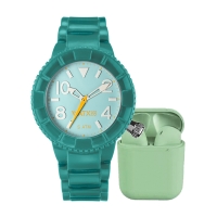 Ceas QUARTZ WATXANDCO WAPACKEAR20_M pentru Femei transparent verde turcoaz