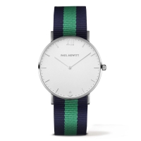 Ceas QUARZT UNISEX PAUL HEWITT PH-SASSTWNG20 argintiu albastru verde alb