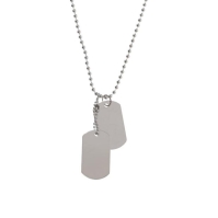 Fabric Metal Tag Necklace