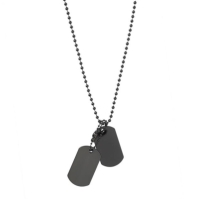 Fabric Metal Tag Necklace