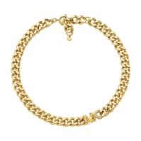 Michael Kors 14K Gold Plated Brass Pave Curb Necklace