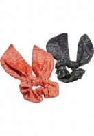 Bandana Print Scrunchies With XXL Bow 2-Pack Urban Classics