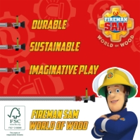 Fireman Sam FIG FREMAN SAM WOODEN JUPITER