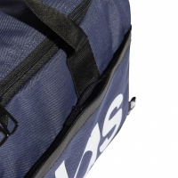 Geanta box adidas Essentials Linear Duffel Medium navy blue and white HR5349