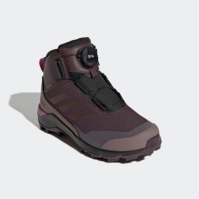 Ghete adidas Terrex Mid BOA ploaie.RDY Hiking pentru Copii negru maro inchis wonder rosu p