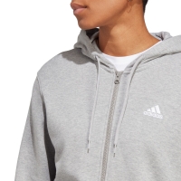 Hanorac adidas Essentials Linear Full-Zip French Terry pentru femei, gri IC6866