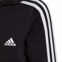 Hanorac Bluza dla dzieci adidas Essentials 3-Stripes Full-Zip czarna IC3634