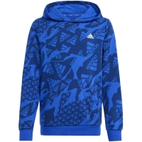 Hanorac pentru copii adidas Essentials Allover Print HD albastru IS2555