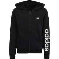 Hanorac pentru copii Hanorac adidas Essentials Linear Logo cu fermoar negru IC3584