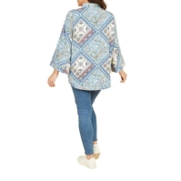 Mela London Mela London Blue Satin Chain Print Kimono