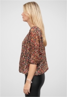 3/4 Arm Lurex Bluse mit Rosen Print 2-lagig Cloud5ive