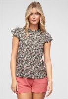 Bluse mit 4er Knopfleiste und Blumen Print Cloud5ive