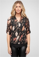 Chiffon Top mit Zipper und Print Cloud5ive