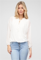 Chiffon Bluse mit Stehkragen und Bindedetail Cloud5ive