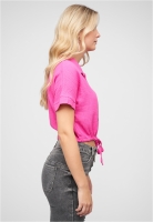 Cropped Baumwoll Bluse mit Knopfleiste & Tunnelzug Cloud5ive